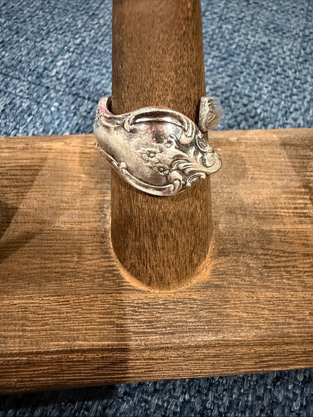 Vintage Ornate Spoon Ring - sterling silver